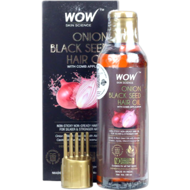 Wow Skin Science Onion Black Seed Hair Oil With Comb Applicator 100ml