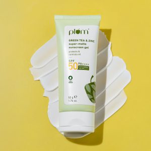 Plum Green Tea & Zinc Super-Matte Gel Sunscreen SPF 50 PA++++ – Oil-Free Sun Protection 50g For Oily Skin