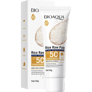 Bioaqua Rice Raw Pulp Sunscreen SPF 50 plus PA plus plus plus UVA UVB 40 gm
