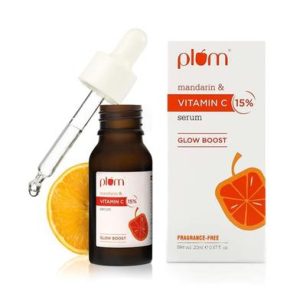 Plum 15 Percent Vitamin C Face Serum with Mandarin For Glowing Skin Hyperpigmentation and Dull Skin - 30ml