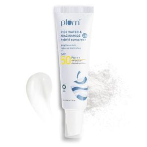 Plum 2percent Niacinamide and Rice Water SPF 50 PA plus plus plus Hybrid Sunscreen - 50g