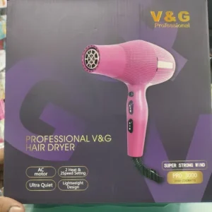 V&G Pro 3000 2000-2200W Professional Women’s Hair Dryer – Advanced Heating Technology, Quick Styling, Soft Finish & Long Durability