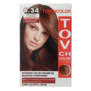 Tovchcolor Intensive Color Creme-Oil Booster Conditioner Shine Colorful Cream - 6.34 Deep Copper Gold 160ml