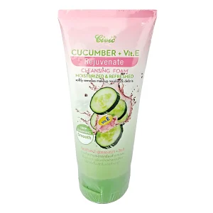 Civic Cucumber + Vitamin E Rejuvenating Cleansing Foam – 180g | Moisturizing & Refreshing Face Wash 180g