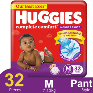 Huggies Complete Comfort Wonder Pants System Baby Diaper (7-12 Kg) (32pcs) - Size M
