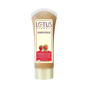 Lotus Herbals Berryscrub Strawberry & Aloe Vera Exfoliating Face Wash Size: 120ml