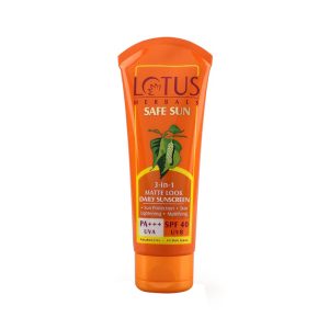 Lotus Herbals Safe Sun 3 In 1 Matte-Look Daily Sunscreen SPF 40 PA+++ Size: 50gm