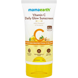 Mamaearth Vitamin C Daily Glow Sunscreen - 50 g |SPF 50 and PA Plus Plus Plus Plus