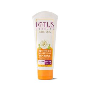 Lotus Herbals Safe Sun Dry Touch Whitening Sunblock SPF 40 PA+++ Size: 100gm